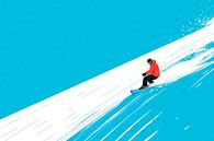 Skiërs in verse poedersneeuw van Poster Art Shop thumbnail