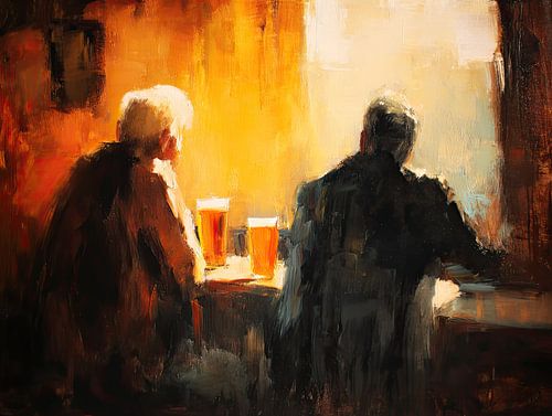 Drinkmaatjes in het cafe