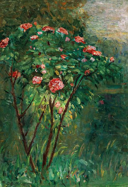 The flowering rosebush, Gustave Caillebotte by Masterful Masters