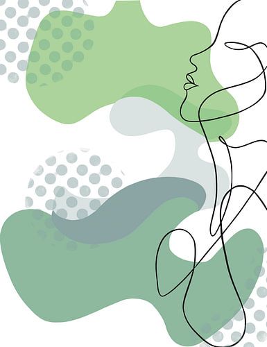 Een minimalistisch portret van een vrouw.