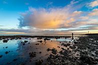 Weerspiegeling in Goese Sas op de mosselen. van Adrianne Dieleman thumbnail