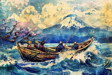 Japan zeezicht schilderij van Egon Zitter