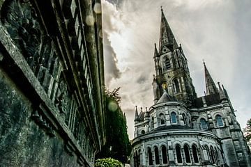 Onderaanzicht van de Saint Fin Barre's Kathedraal Cork in Ierland van Paul van Putten