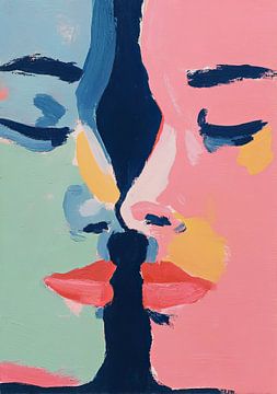 Abstraktes Duo: Intimität und Farbe von Niklas Maximilian