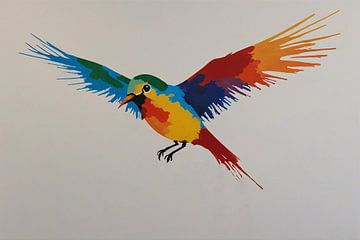 Kleurrijke vliegende vogel van De Muurdecoratie