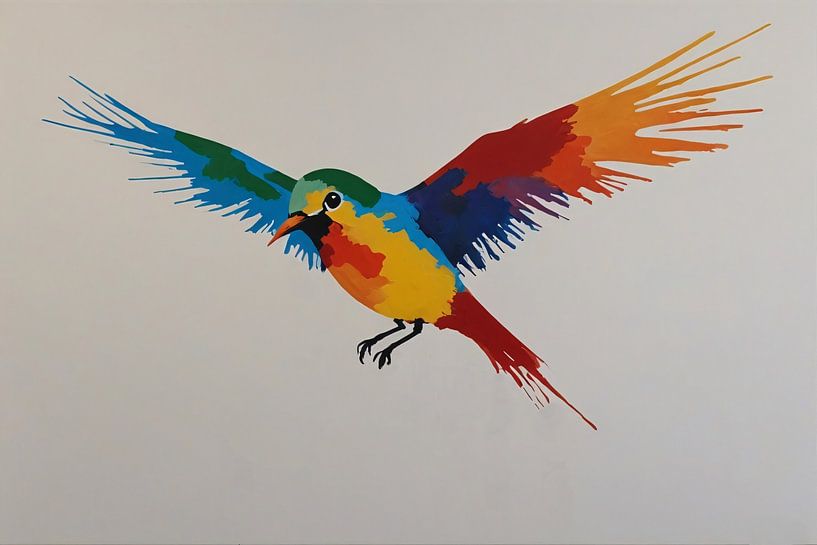 Colourful flying bird by Art & Soul Creations
