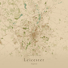 Vintage map of Leicester, United Kingdom by Prints of Place