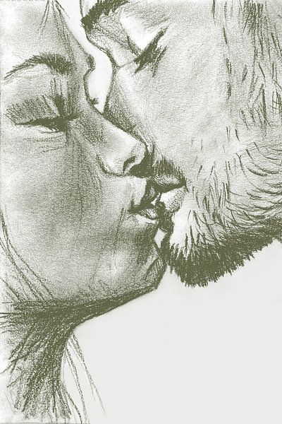 Baiser, vert olive par Krista Kitsz Art