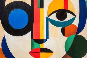 Abstract face in bright colours by Poster Art Shop