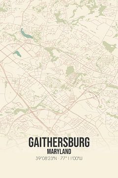 Carte ancienne de Gaithersburg (Maryland), Etats-Unis. sur Rezona