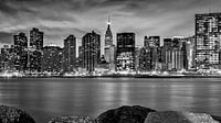 Skyline Manhattan/Empire State Building bei Nacht (schwarz-weiß)