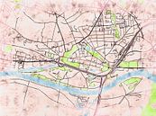 Kaart van Lutherstadt Wittenberg in de stijl 'Soothing Spring' van Maporia thumbnail
