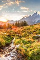 Berglandschap "Zonsondergang in de bergen"