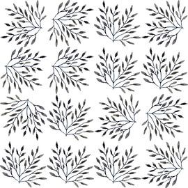 Illustration botanique de feuilles en aquarelle gris chaud sur Dina Dankers