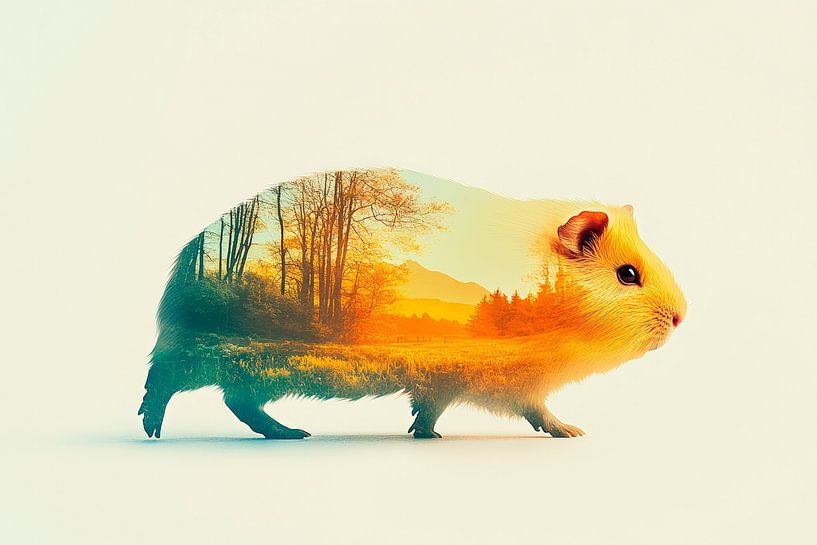 Imaginative guinea pig world by Poster Art Shop
