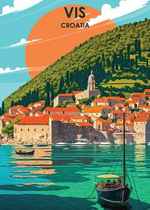 Charme idyllique de la côte de Vis, Croatie