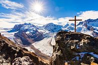 Uitzicht vanaf de Gornergrat op het Monte Rosa-massief in Zwitserland van Werner Dieterich thumbnail