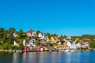 Gezicht op de stad Arendal in Noorwegen van Rico Ködder thumbnail