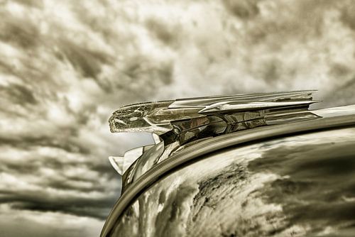 Motorhaubenverzierung von einem Pontiac.