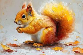 Orangefarbenes Eichhörnchen von Blickfänger Gemälde