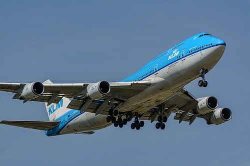 KLM Boeing 747-400M verkeersvliegtuig.