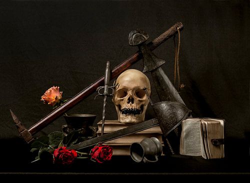 Stilleven met middeleeuwse wapens by Paul van der Lugt