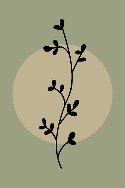 Minimalist Japandi Botanical Art: Nature&#039;s Beauty in Simplicity no. 8 by Dina Dankers