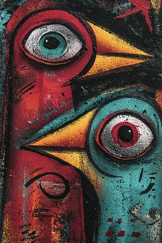 Bunte Vögel | Bunte gefiederte Freunde von ARTEO Gemälde