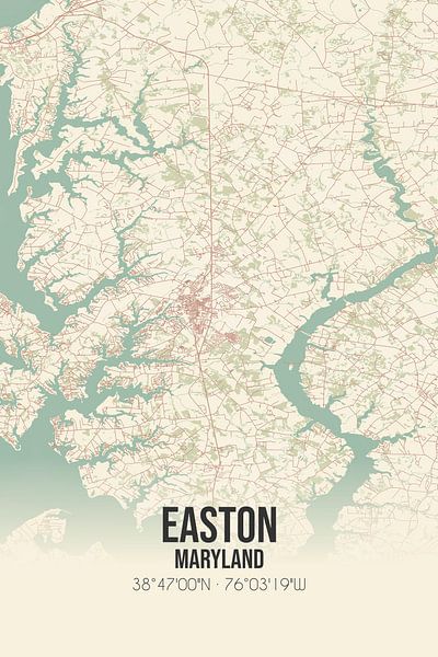 Vintage map of Easton (Maryland), USA. by Prints of Place