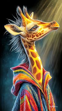 giraffe portrait by Gelissen Artworks