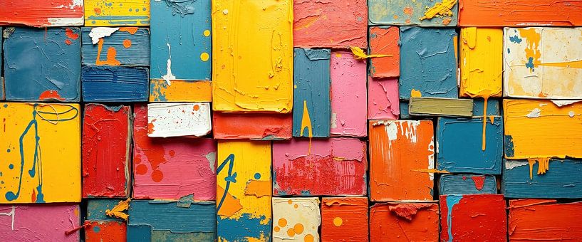 Flächen vom Raster zur Freiheit – Ein abstraktes Panorama aus Farbe, Fläche und Zufall von AidasignArt