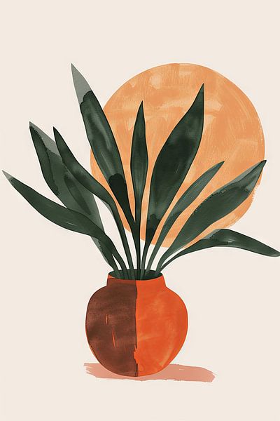 Plant in zonlicht - Abstracte plantkunde van Poster Art Shop