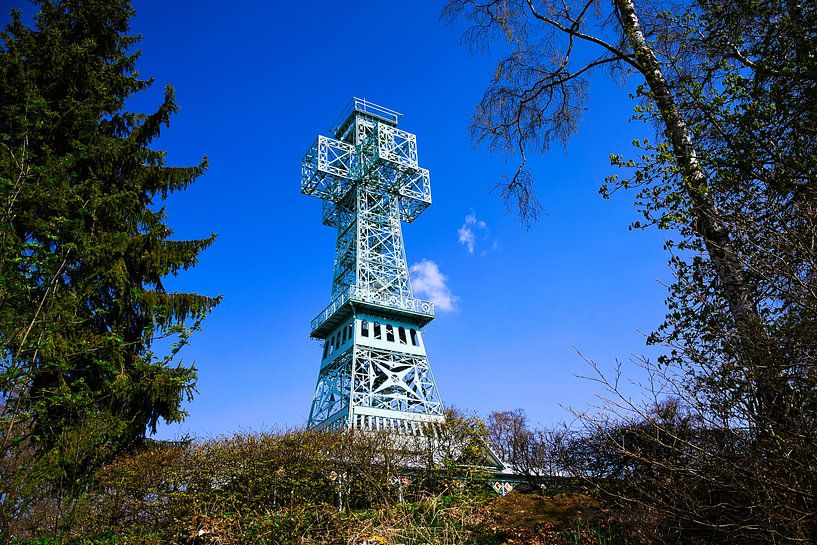Uitzicht op het Jozefkruis in de Harz op de Auerberg van Andreas Völkel