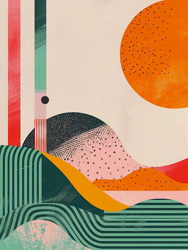 retro zonsondergang aan de kust