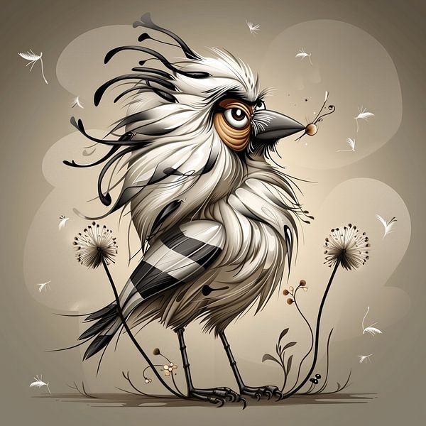 Ein wenig hochmütig | Vogel Illustration mit Humor von Karina Brouwer