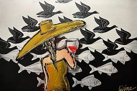 Water en Vuur - Gold by Geoffrey Wijn - WINE ART GALLERY