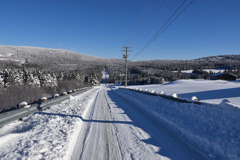 A country road in winter by Claude Laprise