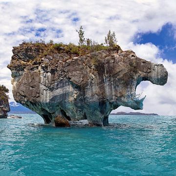 Majestic surreal digital art Hippo Rock