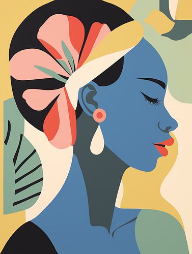 Afrikaanse Vrouw met Bloemen, Modern