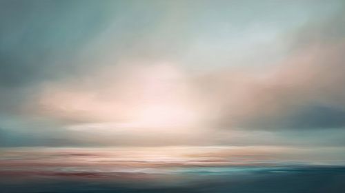 Sanfter Horizont unter stillen Wolken