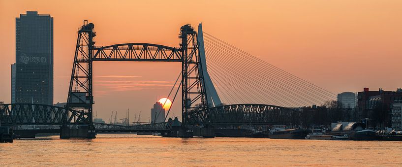 Sonnenuntergang hinter dem Hef in Rotterdam von Ilya Korzelius