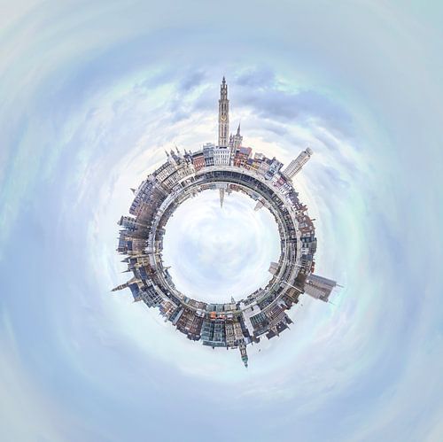 Antwerpen  Scheldekaaien panorama Tiny Planet