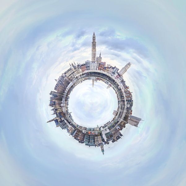 Antwerpen  Scheldekaaien panorama Tiny Planet van Maarten Visser