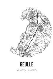 Geulle (Limburg) | Landkaart | Zwart-wit van Stad & Wand