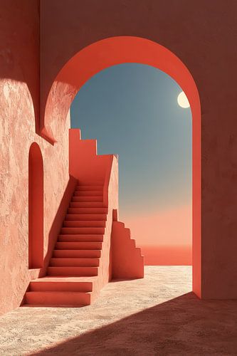 poort met trap minimalistische kunst