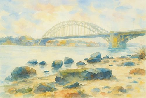 Stille Waalbrücke Nijmegen Über den Fluss