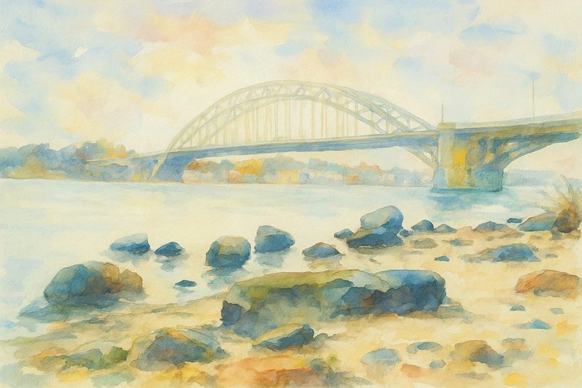 Stille Waalbrücke Nijmegen Über den Fluss von But First Framing