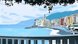 View of Camogli - Modern Impressionism by VenVision Art