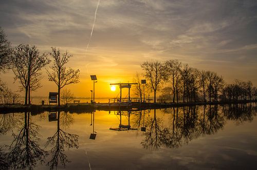 Zonsopkomst bij Reeuwijkse plassen