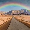 regenboog boven de negev woestijn in timna national park van ChrisWillemsen